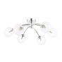Izzy 6 Light Semi Flush Polished Chrome With Clear Hammered Glass