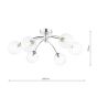 Izzy 6 Light Semi Flush Polished Chrome With Clear Hammered Glass