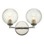 Izzy 2 Light Wall Light Polished Chrome With Twisted Glass