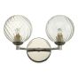 Izzy 2 Light Wall Light Polished Chrome With Twisted Glass