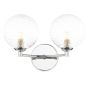 Izzy 2 Light Wall Light Polished Chrome With Clear Hammered Glass