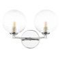 Izzy 2 Light Wall Light Polished Chrome With Clear Hammered Glass