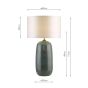 Jadis Table Lamp Blue Ceramic With Ivory Drum Shade
