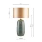 Jadis Table Lamp Blue Ceramic With Taupe Drum Shade