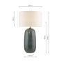Jadis Table Lamp Blue Ceramic With Ivory Linen Shade