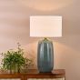 Jadis Table Lamp Blue Ceramic and Antique Brass Base Only