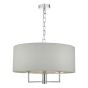 Jamelia 3 Light Pendant Polished Chrome & Grey