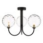 Jared 3 Light Semi Flush Matt Black With Clear Dimpled Glass