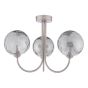 Jared 3 Light Semi-Flush Satin Nickel With Smoked Dimpled Glass