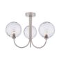 Jared 3 Light Semi-Flush Satin Nickel With Clear Dimpled Glass