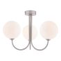 Jared 3 Light Semi-Flush Satin Nickel With Opal Glass
