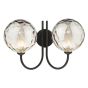 Jared 2 Light Wall Light Matt Black With Smoked Dimpled Glass