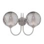 Jared 2 Light Wall Light Satin Nickel With Smoked Dimpled Glass