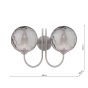 Jared 2 Light Wall Light Satin Nickel With Smoked Dimpled Glass