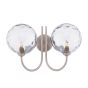 Jared 2 Light Wall Light Satin Nickel With Clear Dimpled Glass