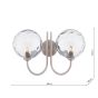 Jared 2 Light Wall Light Satin Nickel With Clear Dimpled Glass