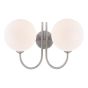 Jared 2 Light Wall Light Satin Nickel With Opal Glass