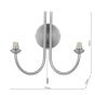 Jared 2 Light Wall Light Satin Nickel Bracket Only