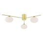 Jasper 3 Light Semi-Flush Satin Gold and Opal Glass
