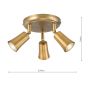 Jedrek 3 Light Single Spotlight Aged Brass