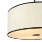 Jemima 3 Light Pendant White and Matt Black With Shade