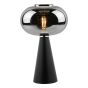 Jensen Table Lamp Smoked Glass Satin Black 