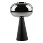 Jensen Table Lamp Smoked Glass Satin Black 