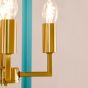 Jinele 4 Light Lantern Satin Eau De Nil Blue and Natural Brass