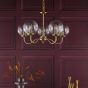 Jocelyn 5 Light Armed Pendant Natural Brass and Glass