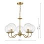 Jocelyn 5 Light Armed Pendant Natural Brass and Glass