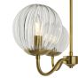 Jocelyn 3 Light Semi-Flush Natural Brass and Glass