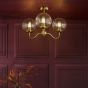Jocelyn 3 Light Semi-Flush Natural Brass and Glass