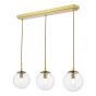 Jocelyn 3 Light Bar Pendant Natural Brass and Glass