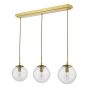 Jocelyn 3 Light Bar Pendant Natural Brass and Glass