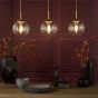 Jocelyn 3 Light Bar Pendant Natural Brass and Glass