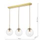Jocelyn 3 Light Bar Pendant Natural Brass and Glass