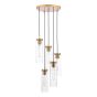 Jodelle 5 Light Cluster Pendant Polished Bronze and Glass