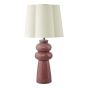 Jordana Table Lamp Pink Ceramic and Polished Chrome With Shade