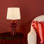 Jordana Table Lamp Pink Ceramic and Polished Chrome With Shade