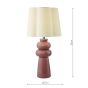 Jordana Table Lamp Pink Ceramic and Polished Chrome With Shade