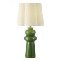Jordana Table Lamp Green Ceramic and Polished Chrome With Shade