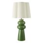 Jordana Table Lamp Green Ceramic and Polished Chrome With Shade