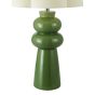 Jordana Table Lamp Green Ceramic and Polished Chrome With Shade