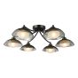 Kadience 6 Light Semi-Flush Satin Black and Smoked Glass