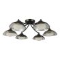 Kadience 6 Light Semi-Flush Satin Black and Smoked Glass