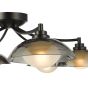 Kadience 6 Light Semi-Flush Satin Black and Smoked Glass