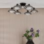 Kadience 6 Light Semi-Flush Satin Black and Smoked Glass