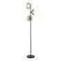 Kadience 3 Light Floor Lamp Satin Black and Smoked Glass