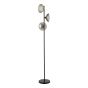 Kadience 3 Light Floor Lamp Satin Black and Smoked Glass