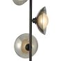 Kadience 3 Light Floor Lamp Satin Black and Smoked Glass